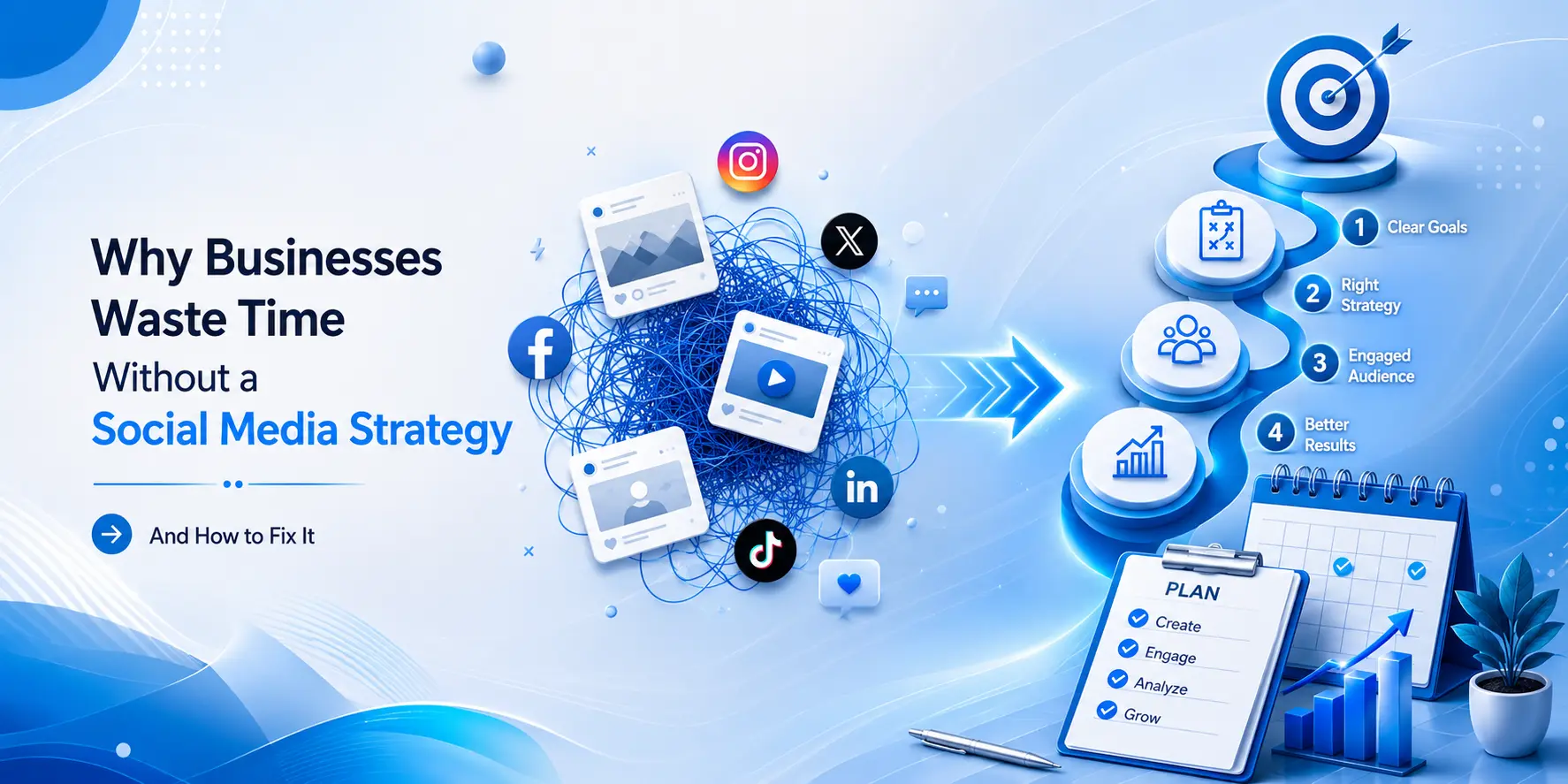Why Businesses Waste Time Managing Social Media Without a Strategy And How to Fix It
